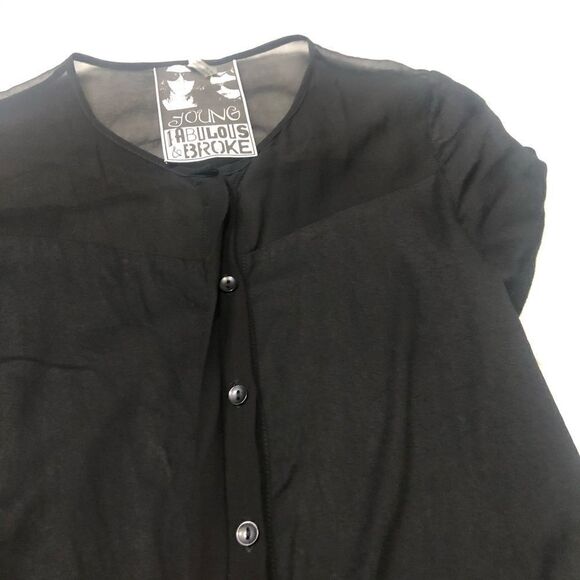 🆕 Young Fabulous and Broke YFB Sheer Jumpsuit - Picture 7 of 12